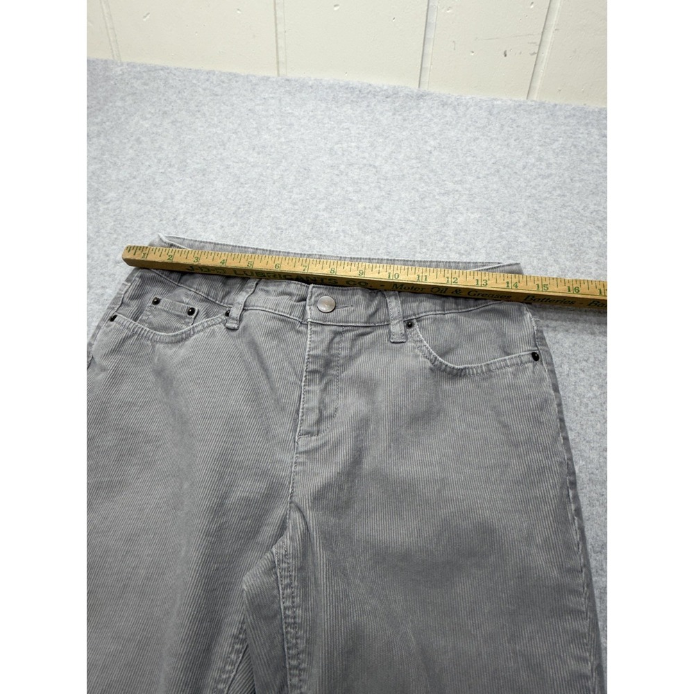 Garnet Hill Corduroy Pants Womens 4 Gray Straight Leg Stretch Casual Pockets - Picture 3 of 13